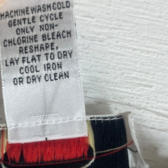 Vintage Talbots Vneck Top Woman 1X Black White New Swirl Print - Picture 8 of 10